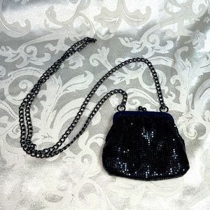 NWT EXPRESS  Mini black metal mesh purse